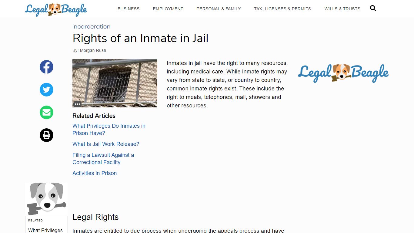 Rights of an Inmate in Jail | Legal Beagle